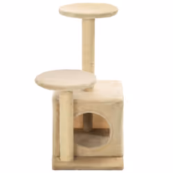 vidaXL Cat Tree with Sisal Scratching Posts 60cm Beige Kitten Playhouse Tower - Additional view 5