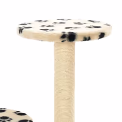vidaXL Cat Tree with Sisal Scratching Posts 60cm Beige Paw Prints Kitten Tower - Additional view 5