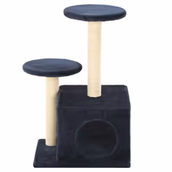 vidaXL Cat Tree with Sisal Scratching Posts 60cm Dark Blue Kitten Playhouse