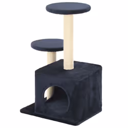 vidaXL Cat Tree with Sisal Scratching Posts 60cm Dark Blue Kitten Playhouse - Additional view 6