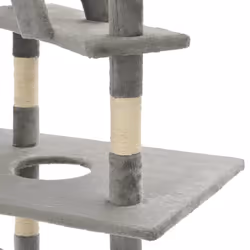 vidaXL Cat Tree with Sisal Scratching Posts 230-260cm Grey Kitty Play Centre - Additional view 4