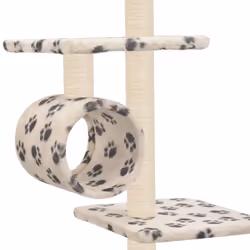 vidaXL Cat Tree with Sisal Scratching Posts 260cm Beige Paw Prints Playhouse - Additional view 4