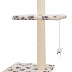 vidaXL Cat Tree with Sisal Scratching Posts 260cm Beige Paw Prints Playhouse - Additional view 5