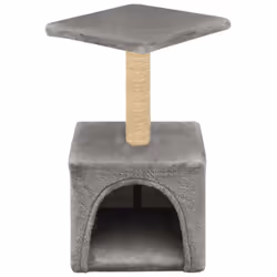 vidaXL Cat Tree with Sisal Scratching Post 55cm Grey Kitten Playhouse Tower