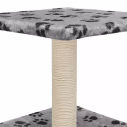 vidaXL Cat Tree with Sisal Scratching Post 55cm Grey Paw Print Playhouse Tower - Additional view 6