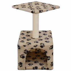 vidaXL Cat Tree with Sisal Scratching Post 55cm Beige Paw Print Kitten Tower