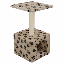 vidaXL Cat Tree with Sisal Scratching Post 55cm Beige Paw Print Kitten Tower - Additional view 4
