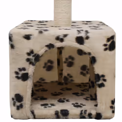vidaXL Cat Tree with Sisal Scratching Post 55cm Beige Paw Print Kitten Tower - Additional view 5