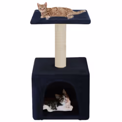 vidaXL Cat Tree with Sisal Scratching Post 55cm Dark Blue Kitten Play Centre