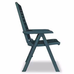 vidaXL 4x Reclining Garden Chairs 60x61x108cm Plastic Green Foldable Seat - Additional view 4