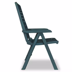 vidaXL 6x Reclining Garden Chairs 60x61x108cm Plastic Green Foldable Seat - Additional view 4