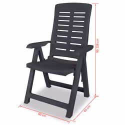 VidaXL 275071 outdoor chair Terrace Plastic Anthracite - Additional view 8