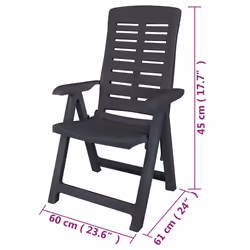 VidaXL 275072 outdoor chair Terrace Plastic Anthracite - Additional view 8