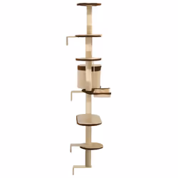 vidaXL Cat Tree with Sisal Scratching Posts Wall Mounted 194cm Beige and Brown - Additional view 5