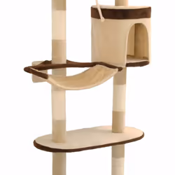 vidaXL Cat Tree with Sisal Scratching Posts Wall Mounted 194cm Beige and Brown - Additional view 7