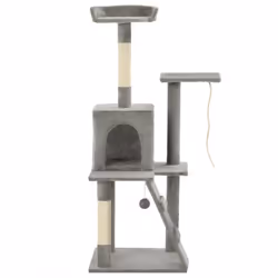 vidaXL Cat Tree with Sisal Scratching Posts 120cm Grey Kitten Furniture Tower