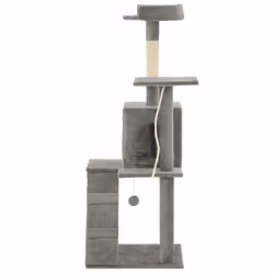 vidaXL Cat Tree with Sisal Scratching Posts 120cm Grey Kitten Furniture Tower - Additional view 4