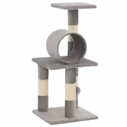 vidaXL Cat Tree with Sisal Scratching Posts 65cm Grey Furniture Play Tower