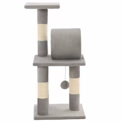 vidaXL Cat Tree with Sisal Scratching Posts 65cm Grey Furniture Play Tower - Additional view 4