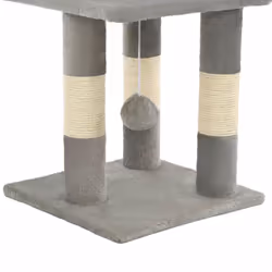 vidaXL Cat Tree with Sisal Scratching Posts 65cm Grey Furniture Play Tower - Additional view 7