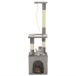 vidaXL Cat Tree with Sisal Scratching Posts 109cm Grey Play Furniture Tower