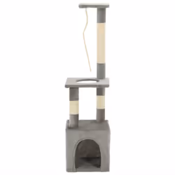 vidaXL Cat Tree with Sisal Scratching Posts 109cm Grey Play Furniture Tower