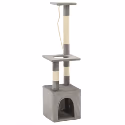 vidaXL Cat Tree with Sisal Scratching Posts 109cm Grey Play Furniture Tower