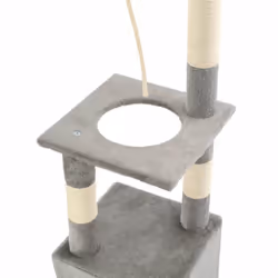vidaXL Cat Tree with Sisal Scratching Posts 109cm Grey Play Furniture Tower - Additional view 5