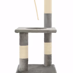 vidaXL Cat Tree with Sisal Scratching Posts 109cm Grey Play Furniture Tower - Additional view 6