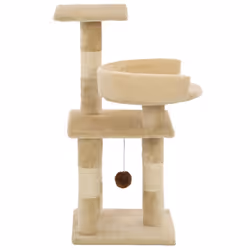 vidaXL Cat Tree with Sisal Scratching Posts 65cm Beige Kitten Activity Centre