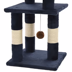 vidaXL Cat Tree with Sisal Scratching Posts 65cm Blue Kitten Furniture Tower - Additional view 4