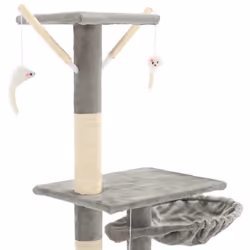 vidaXL Cat Tree with Sisal Scratching Posts 230-250cm Grey Kitten Play Tower