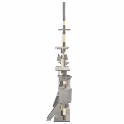 vidaXL Cat Tree with Sisal Scratching Posts 230-250cm Grey Kitten Play Tower - Additional view 6