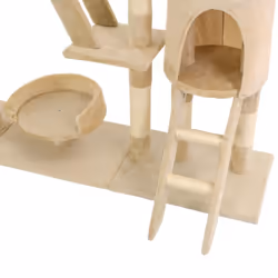 vidaXL Cat Tree with Sisal Scratching Posts 230-250cm Beige Kitten Play Tower - Additional view 3