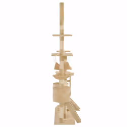 vidaXL Cat Tree with Sisal Scratching Posts 230-250cm Beige Kitten Play Tower - Additional view 5
