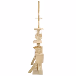 vidaXL Cat Tree with Sisal Scratching Posts 230-250cm Beige Kitten Play Tower - Additional view 6