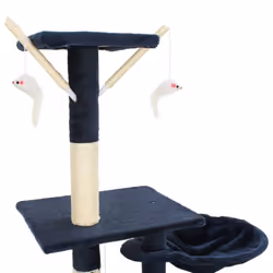 vidaXL Cat Tree with Sisal Scratching Posts 230-250cm Blue Kitten Play Tower - Additional view 4