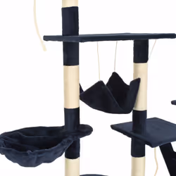 vidaXL Cat Tree with Sisal Scratching Posts 230-250cm Blue Kitten Play Tower - Additional view 5