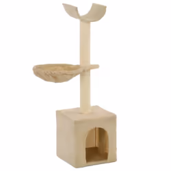 vidaXL Cat Tree with Sisal Scratching Posts 105cm Beige Kitten Play Tower