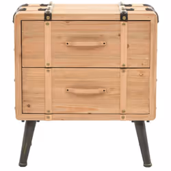 vidaXL Solid Fir Wood Bedside Cabinet 50x35x57cm Bedroom Nightstand Table