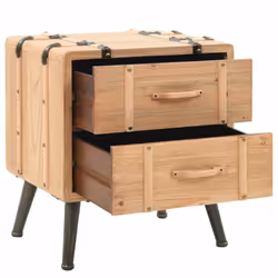 vidaXL Solid Fir Wood Bedside Cabinet 50x35x57cm Bedroom Nightstand Table - Additional view 4