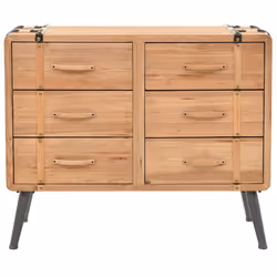 vidaXL Solid Fir Wood Drawer Cabinet 91x35x73cm Home Sideboard Storage Unit - Additional view 4