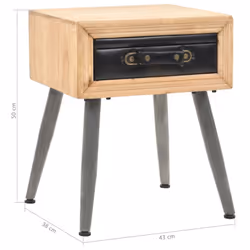 vidaXL Solid Fir Wood Bedside Table 43x38x50cm Bedroom Nightstand Cabinet - Additional view 10