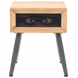 vidaXL Solid Fir Wood Bedside Table 43x38x50cm Bedroom Nightstand Cabinet - Additional view 4