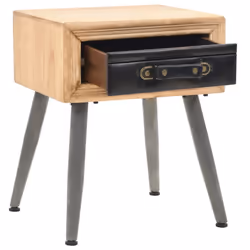 vidaXL Solid Fir Wood Bedside Table 43x38x50cm Bedroom Nightstand Cabinet - Additional view 8