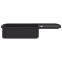 vidaXL Granite Kitchen Sink Single Basin Black Overmount with Basket Strainer - Additional view 5