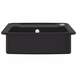 vidaXL Granite Kitchen Sink Single Basin Black Overmount with Basket Strainer - Additional view 6