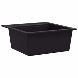 vidaXL Granite Kitchen Sink Single Basin Black Overmount with Basket Strainer