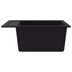 vidaXL Granite Kitchen Sink Single Basin Black Overmount with Basket Strainer - Additional view 5
