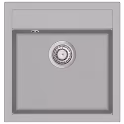 vidaXL Granite Kitchen Sink Single Basin Grey Overmount with Basket Strainer